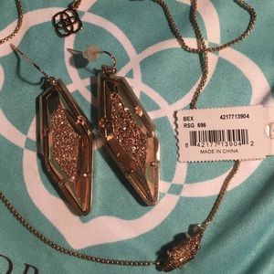 Kendra Scott drusy Bex earrings rose gold like new